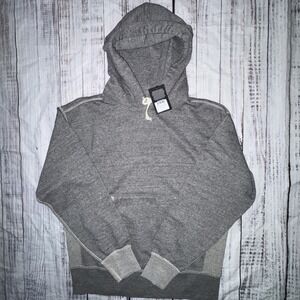 Buck Mason 2-Tone Heather Grey Welterweight Hoodie Sweatshirt Men's Large $158